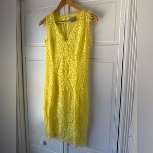 H&M Yellow Lace Midi Dress